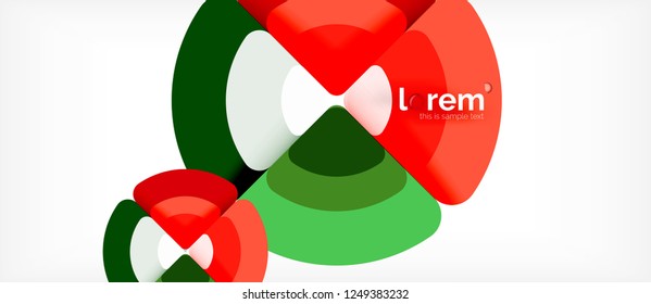 Circles and triangles design abstract background, vector abstract geometric design with sample text