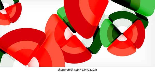 Circles and triangles design abstract background, vector abstract geometric design with sample text