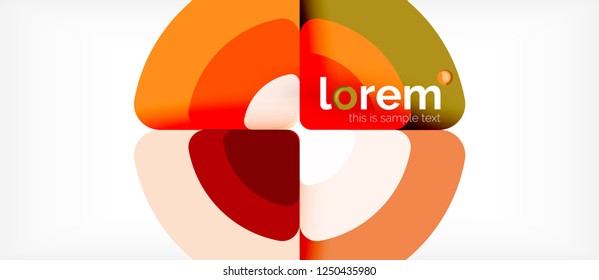 Circles and triangles design abstract background, vector abstract geometric design with sample text