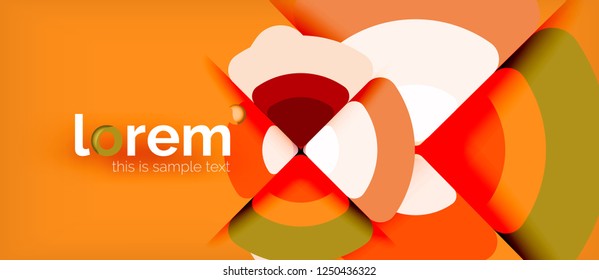 Circles and triangles design abstract background, vector abstract geometric design with sample text