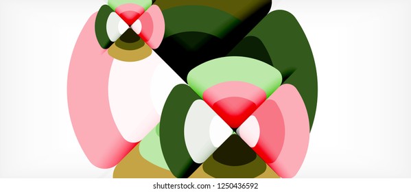 Circles and triangles design abstract background, vector abstract geometric design with sample text