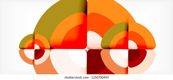 Circles and triangles design abstract background, vector abstract geometric design with sample text