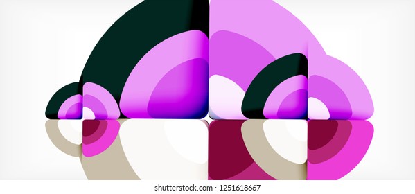 Circles and triangles design abstract background, vector abstract geometric design with sample text