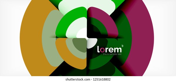 Circles and triangles design abstract background, vector abstract geometric design with sample text