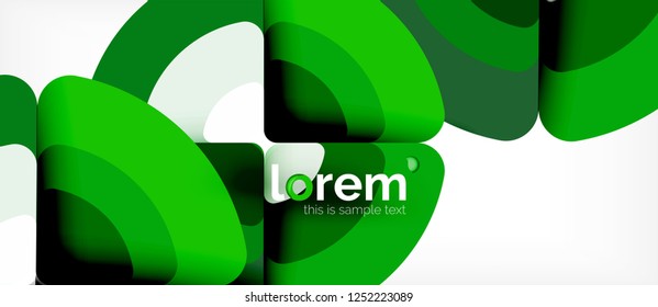 Circles and triangles design abstract background, vector abstract geometric design with sample text