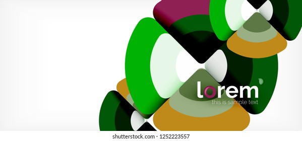 Circles and triangles design abstract background, vector abstract geometric design with sample text