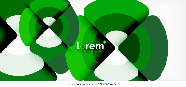 Circles and triangles design abstract background, vector abstract geometric design with sample text