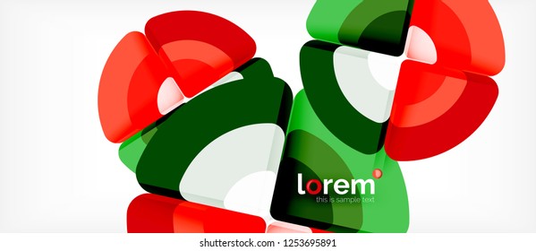 Circles and triangles design abstract background, vector abstract geometric design with sample text