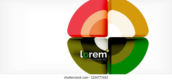 Circles and triangles design abstract background, vector abstract geometric design with sample text