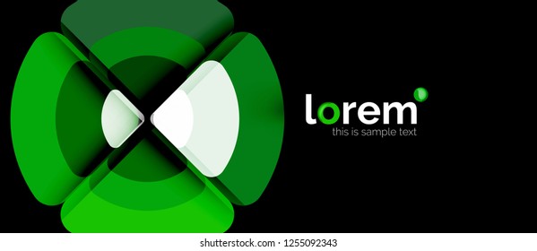 Circles and triangles design abstract background, vector abstract geometric design with sample text