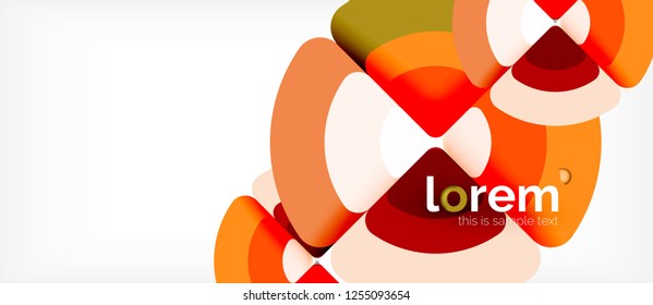 Circles and triangles design abstract background, vector abstract geometric design with sample text