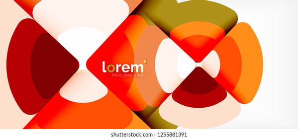 Kreise und Dreiecke, abstrakter Hintergrund, abstraktes, geometrisches Design mit Beispieltext