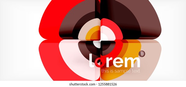 Circles and triangles design abstract background, vector abstract geometric design with sample text