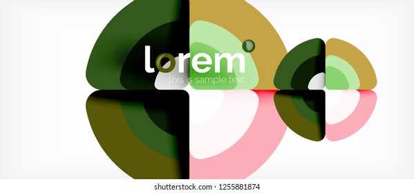 Circles and triangles design abstract background, vector abstract geometric design with sample text