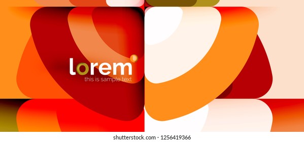 Circles and triangles design abstract background, vector abstract geometric design with sample text