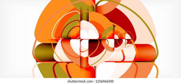 Circles and triangles design abstract background, vector abstract geometric design with sample text