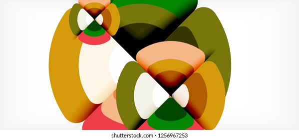 Circles and triangles design abstract background, vector abstract geometric design with sample text