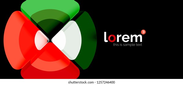 Círculos y triángulos diseñan fondo abstracto, diseño geométrico abstracto vectorial con texto de muestra