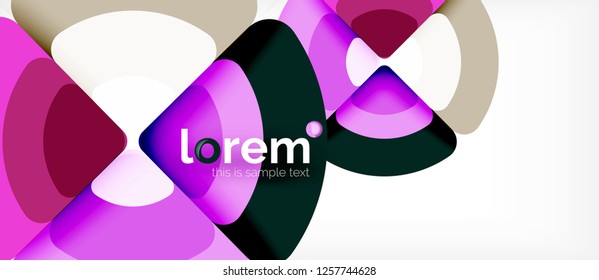 Circles and triangles design abstract background, vector abstract geometric design with sample text