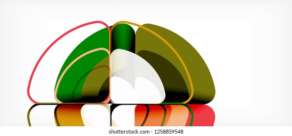 Circles and triangles design abstract background, vector abstract geometric design with sample text