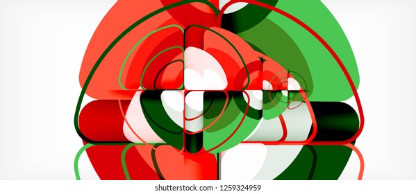 Circles and triangles design abstract background, vector abstract geometric design with sample text