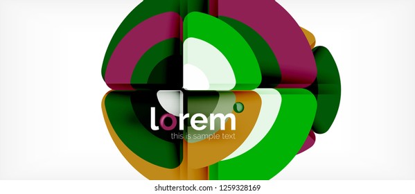 Circles and triangles design abstract background, vector abstract geometric design with sample text
