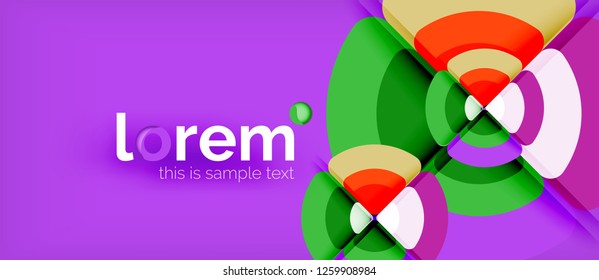 Circles and triangles design abstract background, vector abstract geometric design with sample text