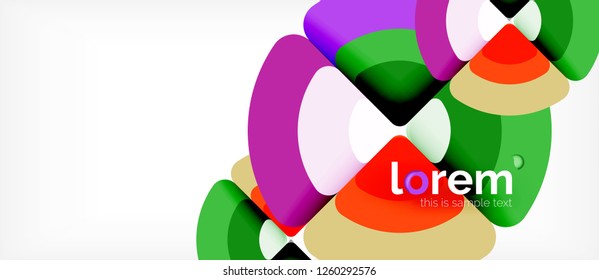 Circles and triangles design abstract background, vector abstract geometric design with sample text