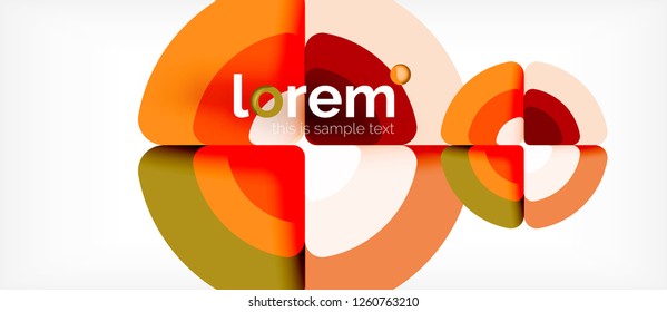 Circles and triangles design abstract background, vector abstract geometric design with sample text