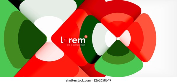 Circles and triangles design abstract background, vector abstract geometric design with sample text