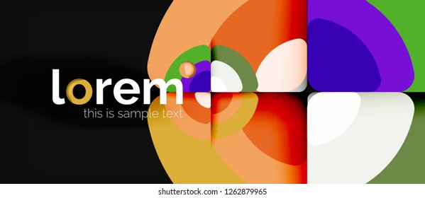 Circles and triangles design abstract background, vector abstract geometric design with sample text