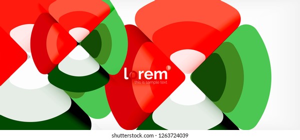 Circles and triangles design abstract background, vector abstract geometric design with sample text