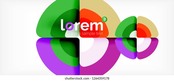 Circles and triangles design abstract background, vector abstract geometric design with sample text