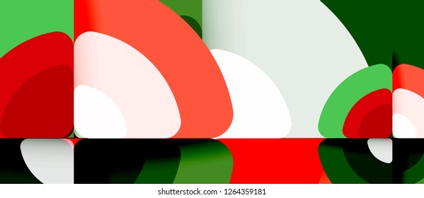 Circles and triangles design abstract background, vector abstract geometric design with sample text