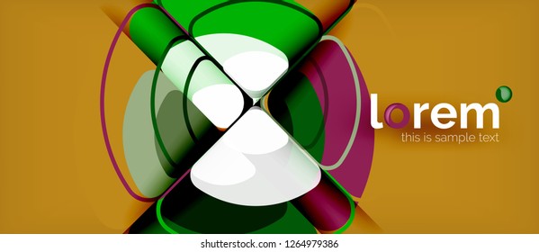 Circles and triangles design abstract background, vector abstract geometric design with sample text