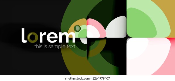 Circles and triangles design abstract background, vector abstract geometric design with sample text