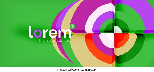 Circles and triangles design abstract background, vector abstract geometric design with sample text