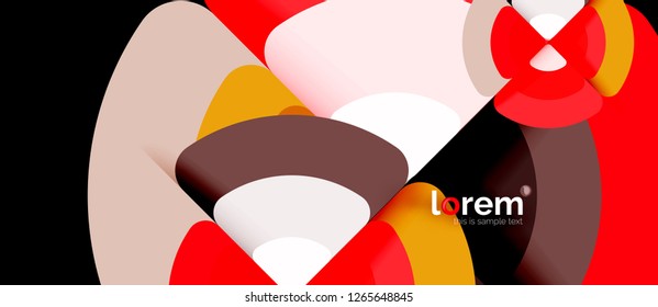 Circles and triangles design abstract background, vector abstract geometric design with sample text