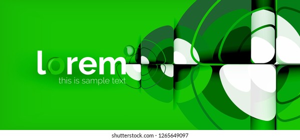 Circles and triangles design abstract background, vector abstract geometric design with sample text