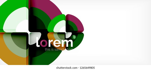 Circles and triangles design abstract background, vector abstract geometric design with sample text