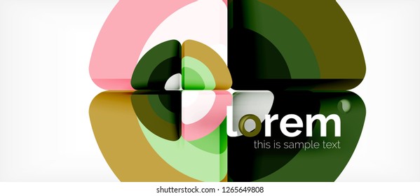 Circles and triangles design abstract background, vector abstract geometric design with sample text