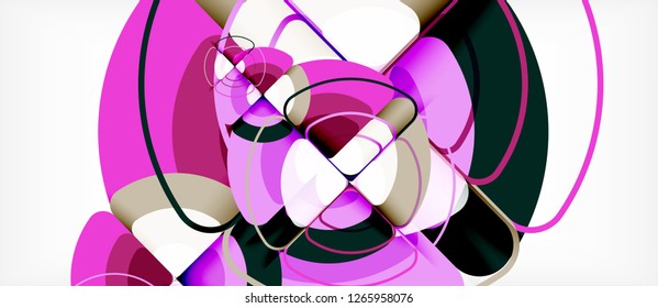 Circles and triangles design abstract background, vector abstract geometric design with sample text