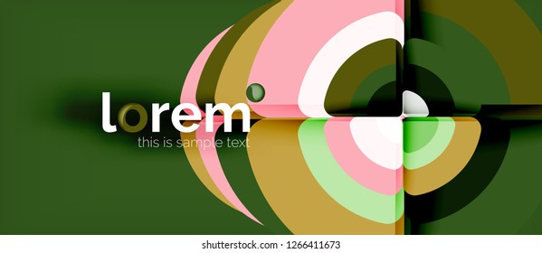 Circles and triangles design abstract background, vector abstract geometric design with sample text