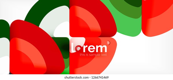 Kreise und Dreiecke, abstrakter Hintergrund, abstraktes, geometrisches Design mit Beispieltext