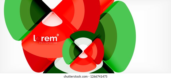 Circles and triangles design abstract background, vector abstract geometric design with sample text