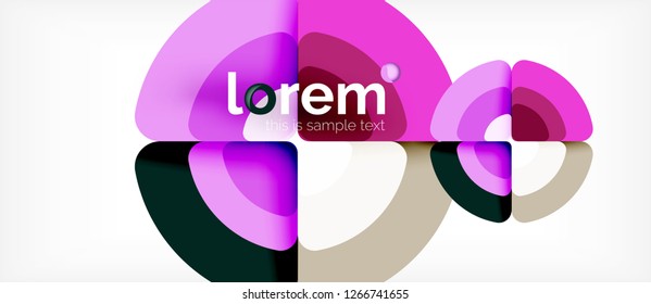 Circles and triangles design abstract background, vector abstract geometric design with sample text