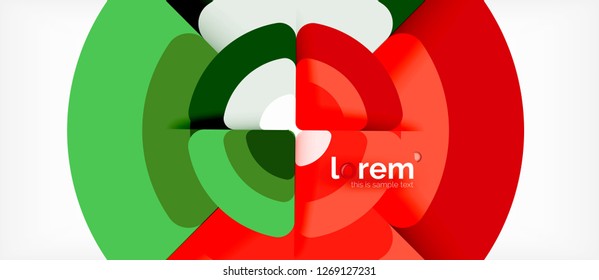 Circles and triangles design abstract background, vector abstract geometric design with sample text