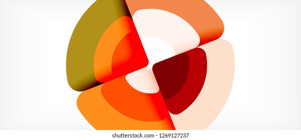 Kreise und Dreiecke, abstrakter Hintergrund, abstraktes, geometrisches Design mit Beispieltext