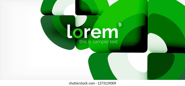 Círculos y triángulos diseñan fondo abstracto, diseño geométrico abstracto vectorial con texto de muestra