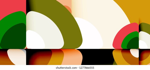 Circles and triangles design abstract background, vector abstract geometric design with sample text